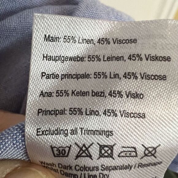 Joules Womens Chambray Shift Size 12 Denim Linen Dress Drawstring Beach Travel - Picture 4 of 8